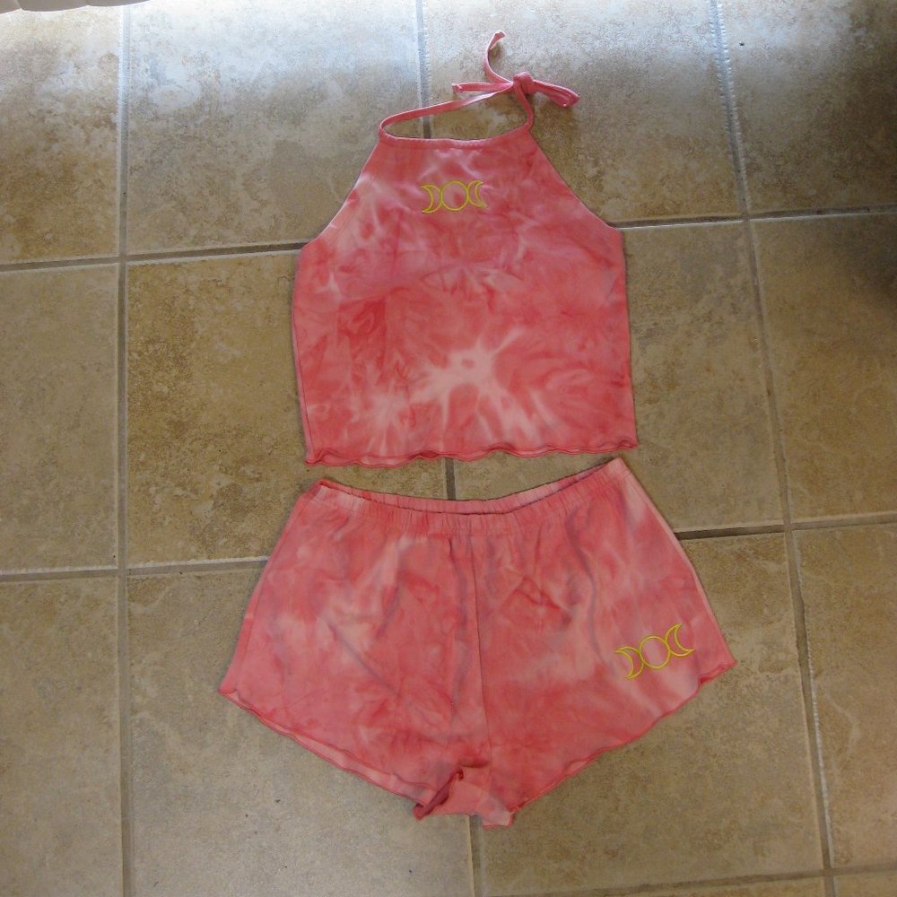 NWT Club Exx pink tiedye pajama sleepwear set M medium